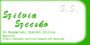 szilvia szecsko business card